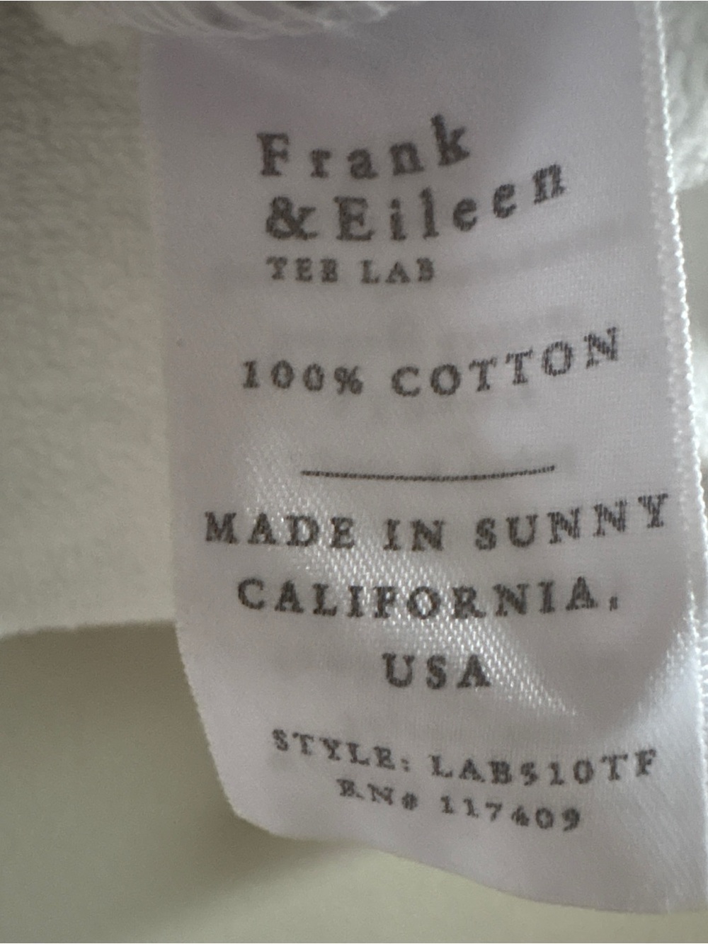Frank & Eileen Cream Label Sweatshirt - Picture 3 of 4